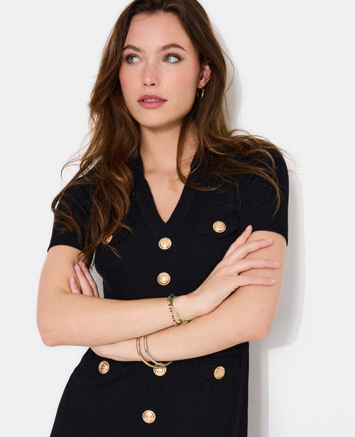 Robe longue en maille avec boutons dorés - PIMKIE - 2