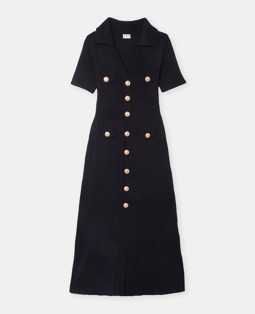 Robe longue en maille avec boutons dorés - PIMKIE - 4