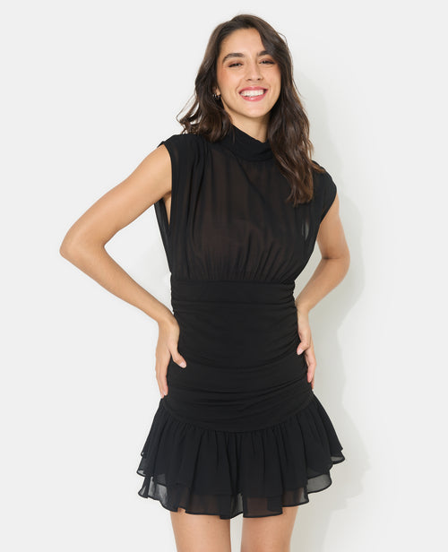 Robe courte avec fronces et volants - PIMKIE - 3