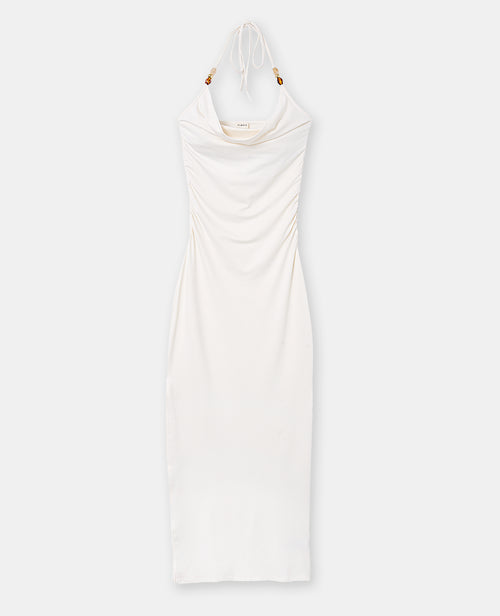 Robe longue dos-nu col bénitier avec perles - PIMKIE - 4