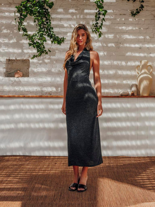 Robe longue dos-nu en maille avec lurex - PIMKIE - 1