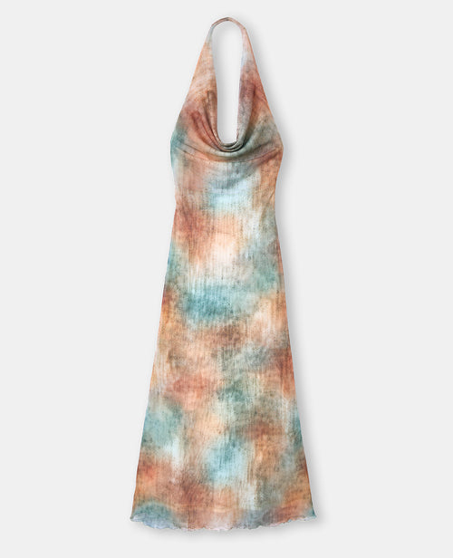Robe longue dos-nu en résille effet tie and dye - PIMKIE - 4