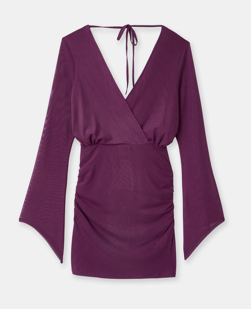 Robe courte en résille croisée devant avec ceinture - PIMKIE - 4