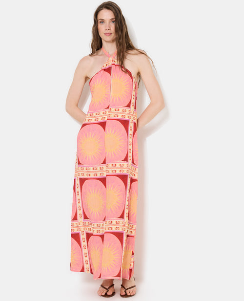 Robe longue dos-nu motif soleils - PIMKIE - 1
