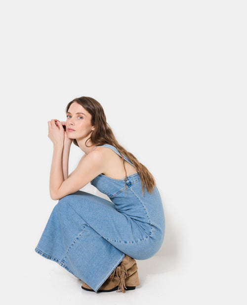 Robe longue et moulante en jean - PIMKIE - 3