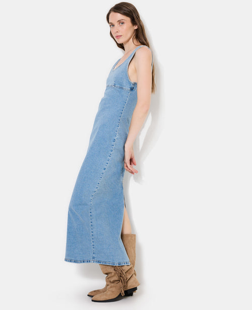 Robe longue et moulante en jean - PIMKIE - 1