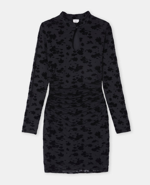Robe courte esprit Asie en résille flocage fleurs - PIMKIE - 4