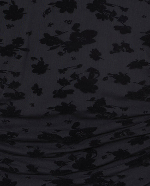 Robe courte esprit Asie en résille flocage fleurs - PIMKIE - 7