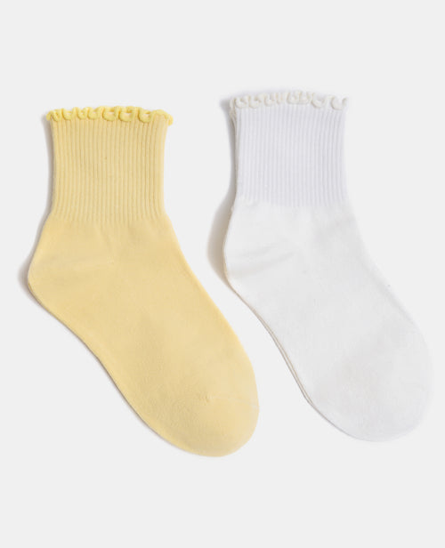 Lot de 2 paires de chaussettes avec finitions ondulées - PIMKIE - 1