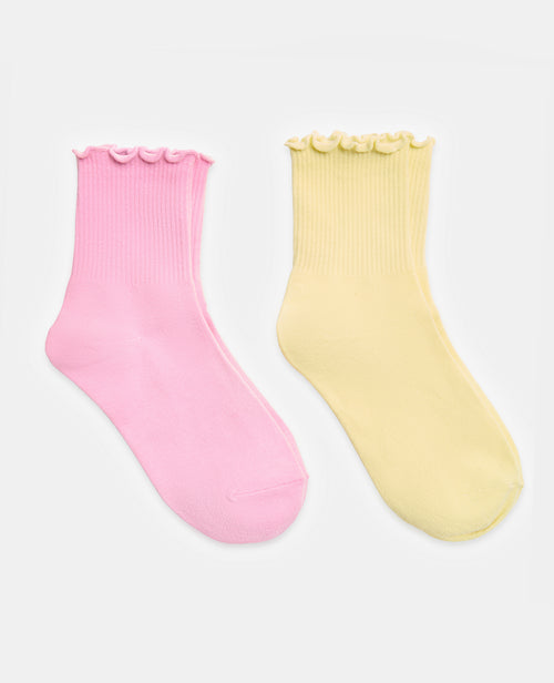 Lot de 2 paires de chaussettes avec finitions ondulées - PIMKIE - 1