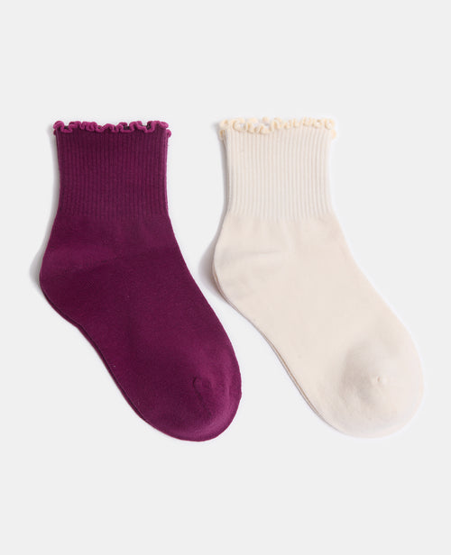 Lot de 2 paires de chaussettes avec finitions ondulées - PIMKIE - 1