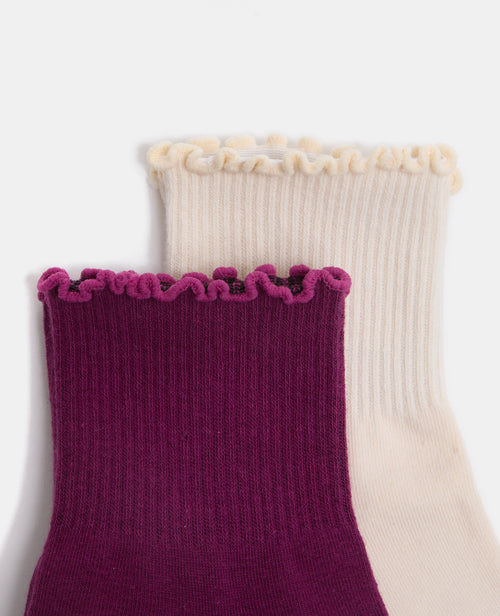 Lot de 2 paires de chaussettes avec finitions ondulées - PIMKIE - 2