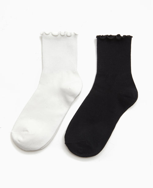 Lot de 2 paires de chaussettes avec bords ondulés - PIMKIE - 1