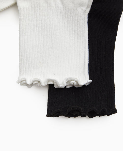 Lot de 2 paires de chaussettes avec bords ondulés - PIMKIE - 3