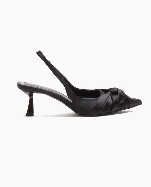 Escarpins en satin bouts pointus talons ouverts - PIMKIE - 3