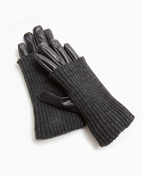 Gants en simili cuir et maille - PIMKIE - 1