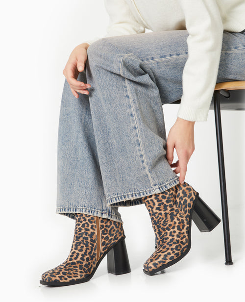 Boots à talons bouts carrés motif léopard - PIMKIE - 2