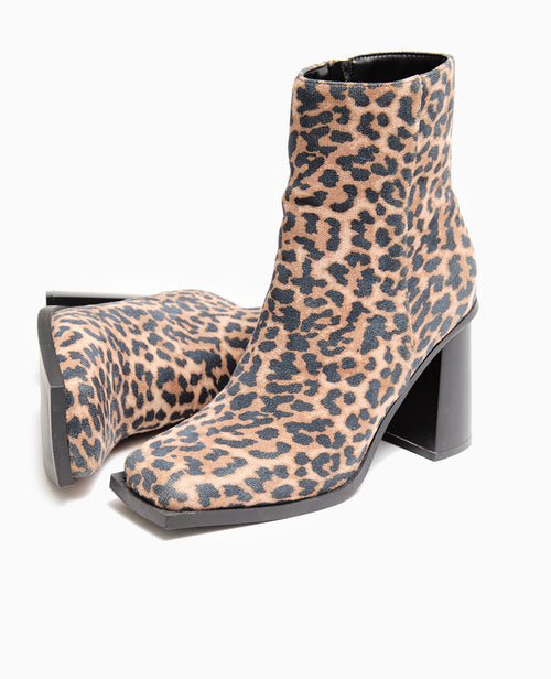 Boots à talons bouts carrés motif léopard - PIMKIE - 5