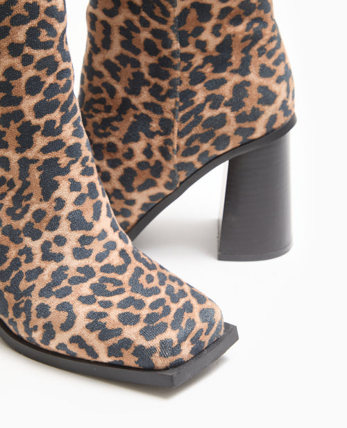 Boots à talons bouts carrés motif léopard - PIMKIE - 7