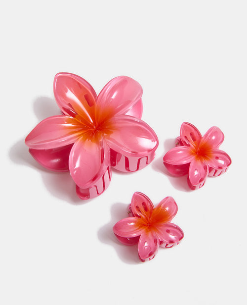 Lot de 3 pinces crocodile "fleur de tiaré" - PIMKIE - 1