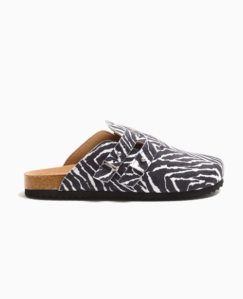 Mules sabots en suédine motif zèbre - PIMKIE - 3