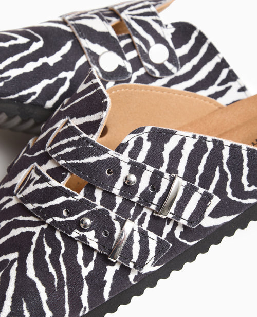 Mules sabots en suédine motif zèbre - PIMKIE - 5