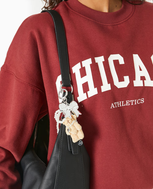 Déco de sac avec mini-peluche et nœud métal - PIMKIE - 2