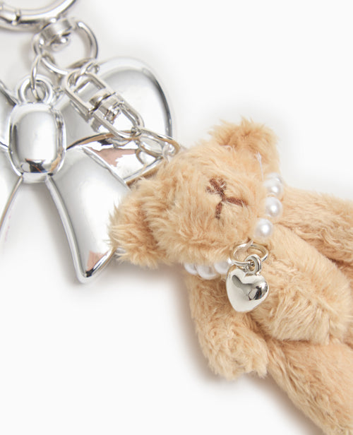 Porte-clé avec mini-peluche et nœud métal - PIMKIE - 3