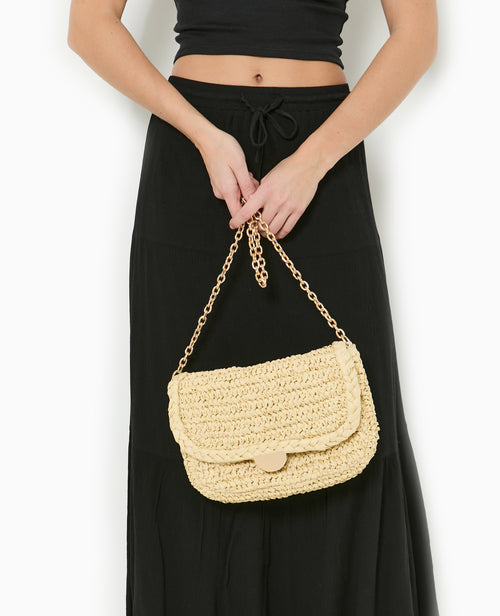 Sac en raphia avec bandoulière en chaine - PIMKIE - 2