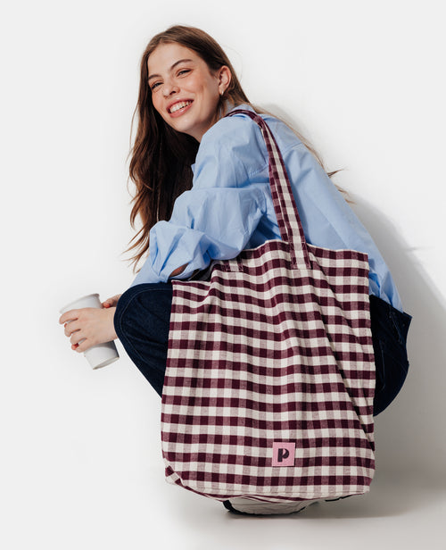 Tote bag motif vichy - PIMKIE - 1