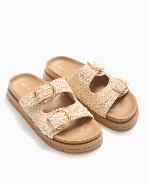 Mules plates en raphia 2 brides - PIMKIE - 1