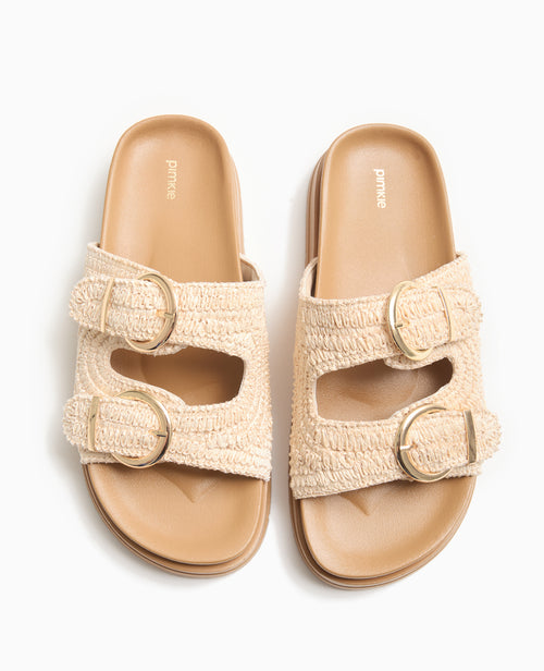 Mules plates en raphia 2 brides - PIMKIE - 5