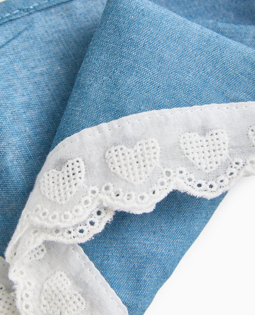 Foulard triangle effet jean avec dentelle - PIMKIE - 3