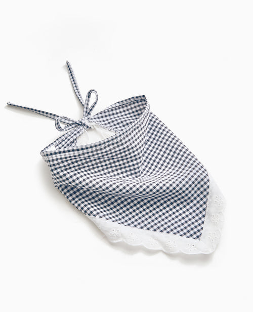 Foulard triangle motif vichy avec dentelle - PIMKIE - 1