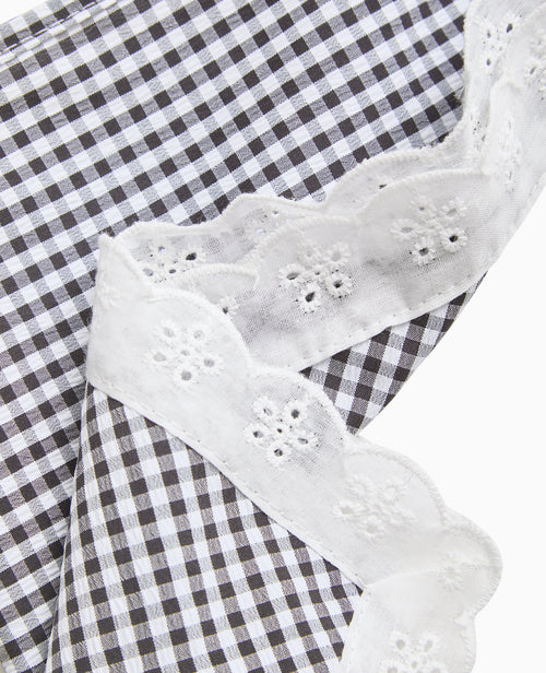 Foulard triangle motif vichy avec dentelle - PIMKIE - 3