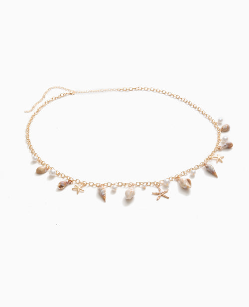 Ceinture chaîne avec perles et coquillages - PIMKIE - 1