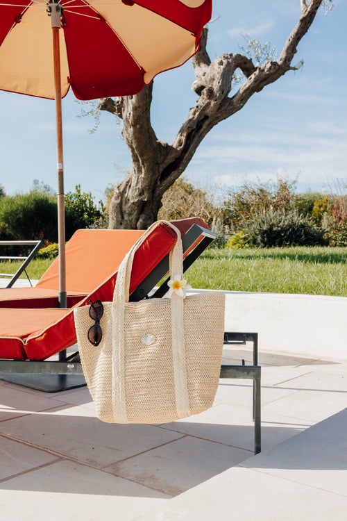 Grand sac cabas en raphia avec boucle coquillage - PIMKIE - 1