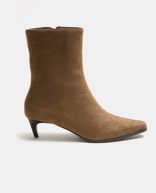 Boots pointues en suédine avec petit talon - PIMKIE - 1