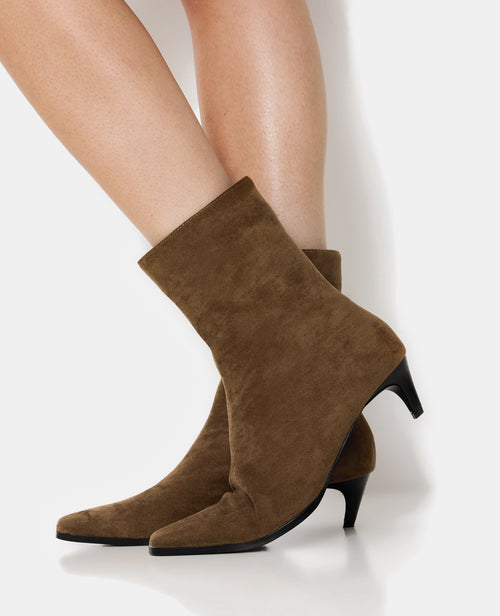 Boots pointues en suédine avec petit talon - PIMKIE - 2