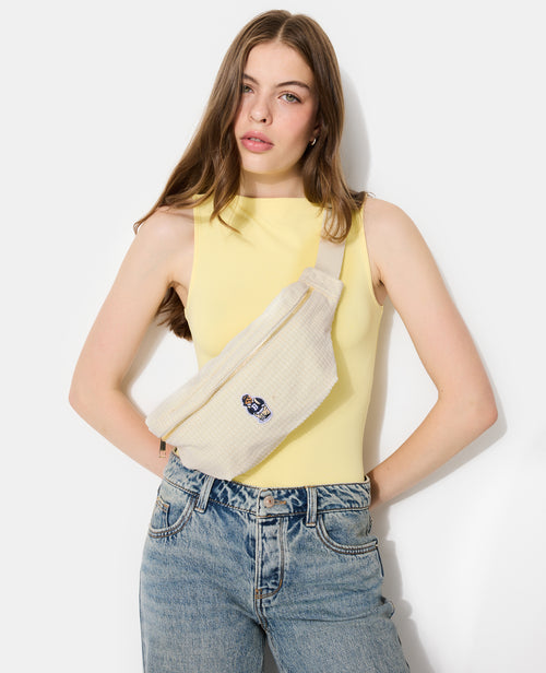 Sac banane en velours avec ourson brodé - PIMKIE - 2