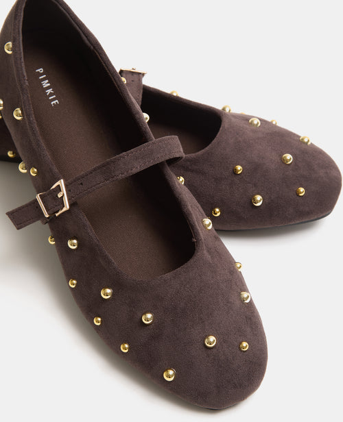 Ballerines en suédine avec clous et bride - PIMKIE - 3
