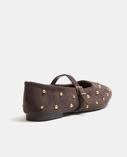 Ballerines en suédine avec clous et bride - PIMKIE - 5