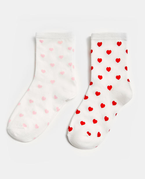 Lot de 2 paires de chaussettes avec cœurs - PIMKIE - 1