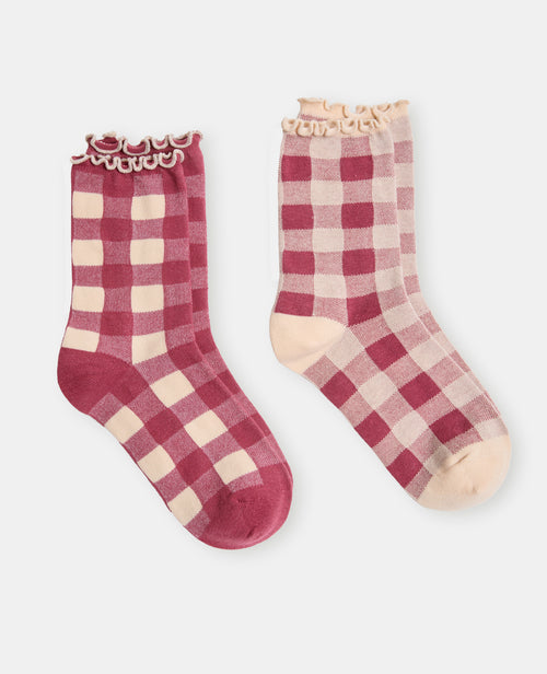 Lot de 2 paires de chaussettes à carreaux - PIMKIE - 1