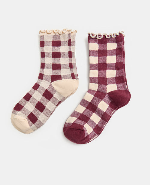 Lot de 2 paires de chaussettes à carreaux - PIMKIE - 1