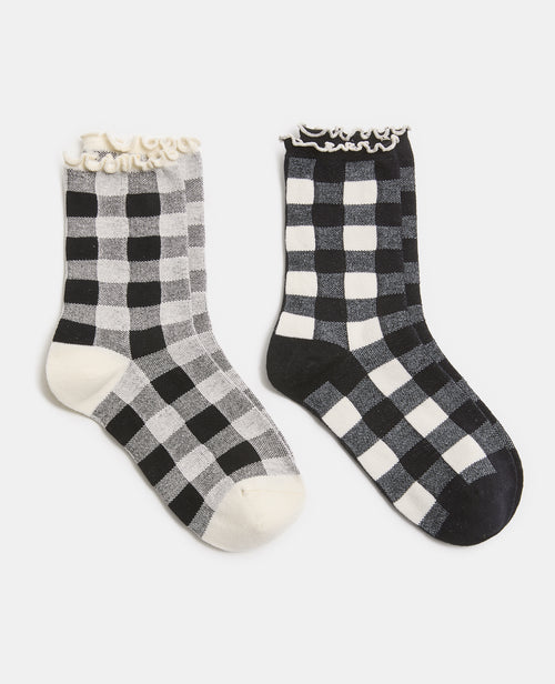 Lot de 2 paires de chaussettes motif carreaux - PIMKIE - 1