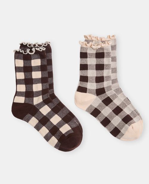 Lot de 2 paires de chaussettes à carreaux - PIMKIE - 1