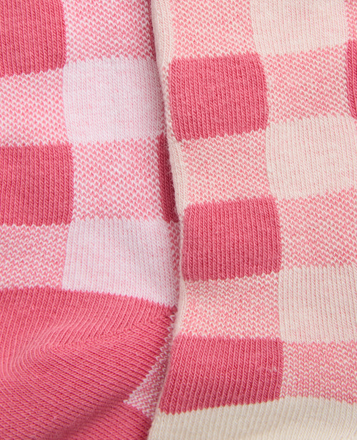 Lot de 2 paires de chaussettes à carreaux bords ondulés - PIMKIE - 3