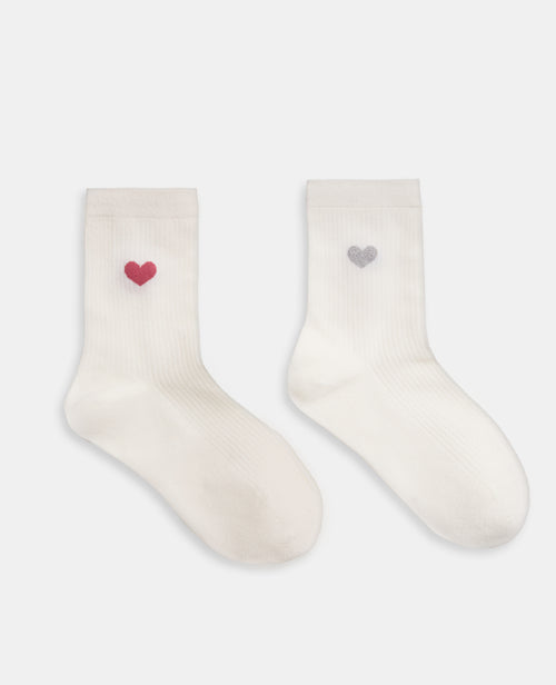 Lot de 2 paires de chaussettes avec cœur - PIMKIE - 1