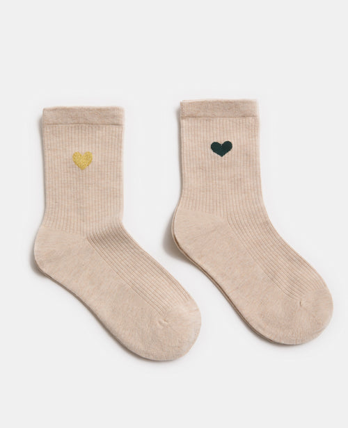 Lot de 2 paires de chaussettes avec cœur - PIMKIE - 1
